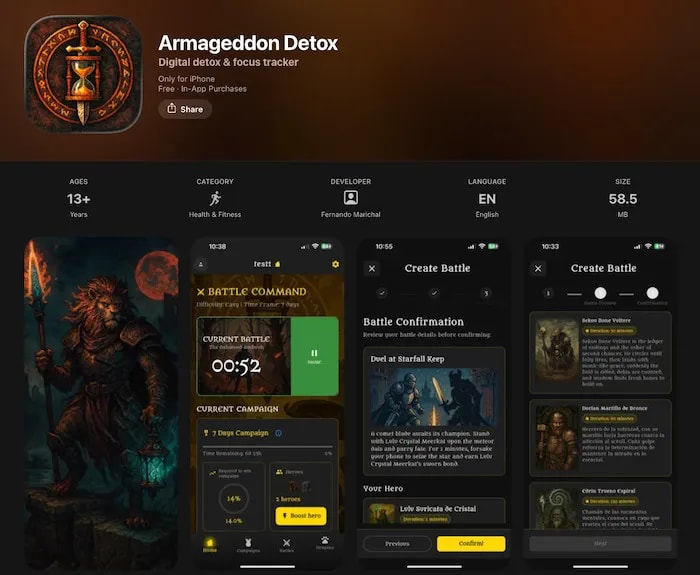 Screenshot of Armageddon Detox project